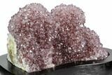 Wide, Purple Amethyst Crystal Cluster On Wood Base - Uruguay #101364-3